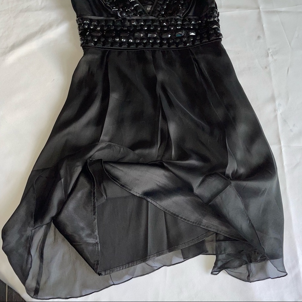 BEBE PARTY COCKTAIL SPARKLY SILK SLEEVELESS DRESS size S - Picture 2 of 7